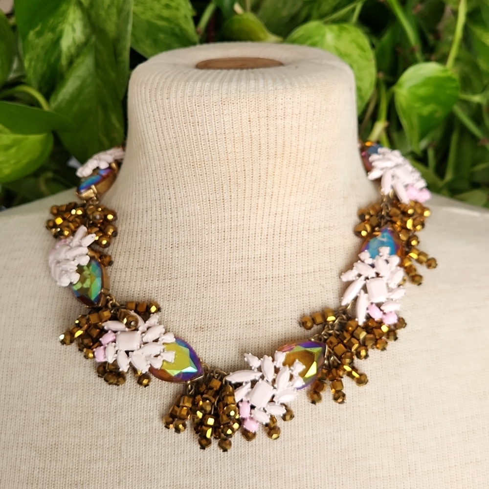 J. Crew Fringe Cluster Statement Choker Necklace